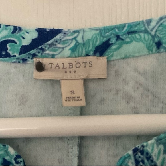 Talbots Dress Sleeveless Aqua Blue Paisley Soft Stretch Womens Small - Picture 5 of 6
